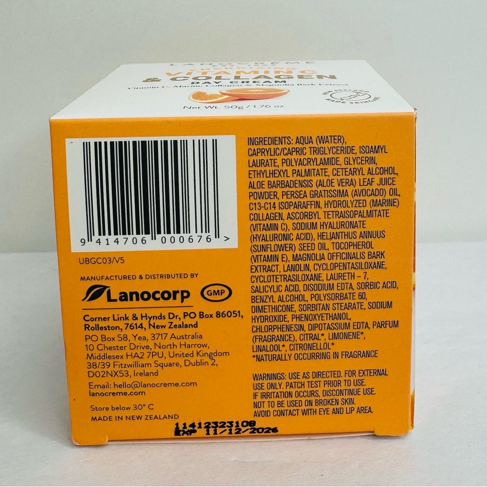 Lanocreme‎ Energizing Vitamin C & Collagen Day Cream Moisturizer - Picture 6 of 6